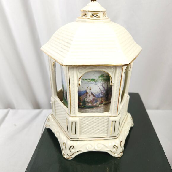 Thomas Kinkade Painter Of Light Spinning Light Up Musical Gazebo - Picture 2 of 12